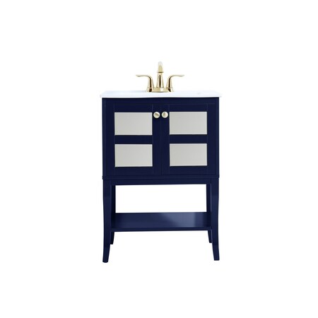 Elegant Decor 24 Inch Bathroom Vanity In Blue VF2101MRBL